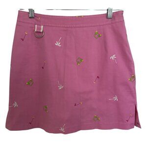 $$ Island Republic Pink Embroidered Golf Skort Size 6 - Excellent Condition